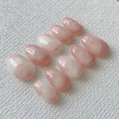 桃ネイル　ももネイル　ピーチ　ニュアンス　うるちゅるネイル　ちゅるん系　透明感