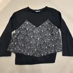 AuieF ブラック レース柄 長袖トップス　38