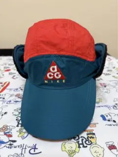 NIKE ACG キャップ 耳あて付き 赤/青