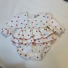 petit mainハート模様ロンパース
