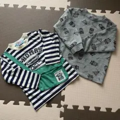 きかんしゃトーマス ロンT 2枚セット　（95/100）サコッシュ風＆総柄