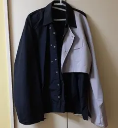 未使用　ナイロンジャンバー　黒×薄紫　オーバーサイズ　韓国服