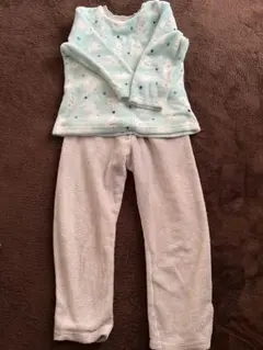 フリースパジャマ 130サイズ 水色 動物柄