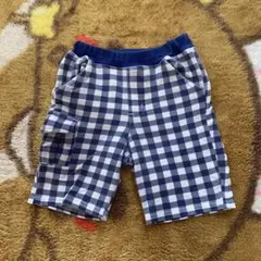 95cm ネイビーとホワイトのチェックショートパンツ