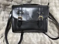 axes femme POETIQUE ブーケ型押しサッチェル(黒-Ｍ)