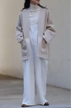 Bonjour Saganリバーシブルウールジャケット ベージュ ウールコート