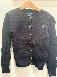 【美品】ラルフローレン♡ネイビー✖️ホワイトポニー　カーディガン♡６X