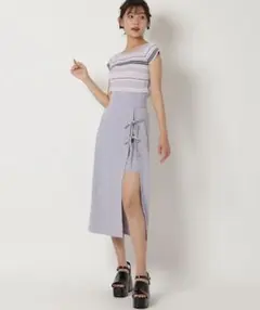 REDYAZEL サイドリボンアシンメトリースカート