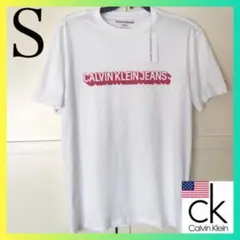 レア 新品 カルバンクライン メンズ ロゴTシャツ 白 S 下着 USAのサムネイル