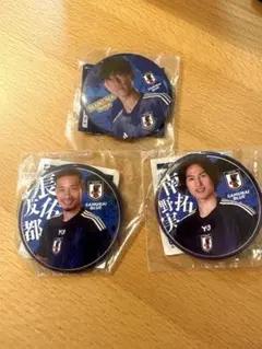 サッカー日本代表 缶バッジ 3種セット 南野 長友　毎熊　サムライブルー