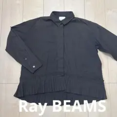 Ray BEAMS レイビームス　ブラック　シャツ プリーツ　レディースのサムネイル