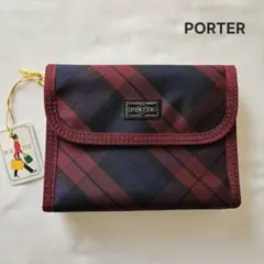 PORTER 手帳カバー チェック ボールド×ネイビー 吉田カバン　タグ付き