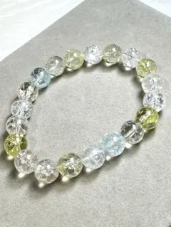 キラキラMIXカラー【クラッククリスタル】約10㎜のブレスレット