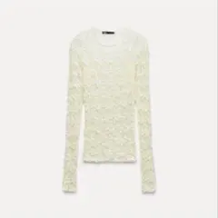 ZARA レーストップス　ホワイト　アイボリー