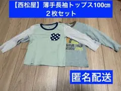 【西松屋】薄手長袖カットソー (100cm )２枚セット