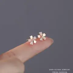 No166 フラワー 桜 ピアス ［ピンクゴールド］金属アレルギー対応 高品質
