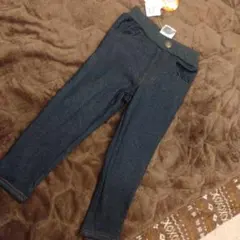 ズボン　デニム風　裏起毛 パンツ