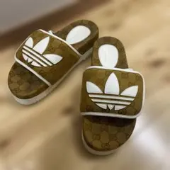 美USED 使用2回adidas x Gucci サンダル ブルー×ホワイト - メルカリ