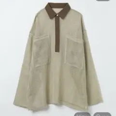 【8/15まで出品予定】JEANASIS メッシュスキッパーシャツ ベージュのサムネイル