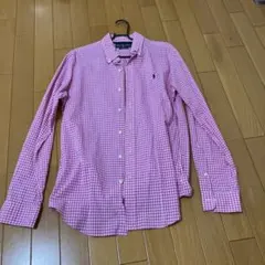 ラルフローレン　チェック　長袖シャツ　ピンク　M スリムフィット　レア