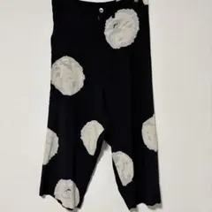 Y’s サルエルパンツ 水玉 ドット ブラック 1 レーヨン ウール