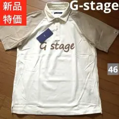 新品g-stageジーステージポロシャツ46鹿子ベージュタウン＆ゴルフ日本製！