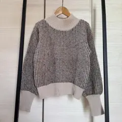 ELVENCE DEUX 柄ニット カーキ Mのサムネイル