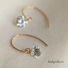 最高級AAACZダイヤフック　ピアス