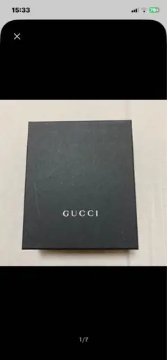 GUCCI ブラックレザー折りたたみ財布