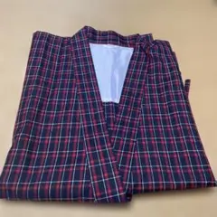 赤と青のチェック柄 着物 フリーサイズ