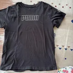 PUMA 綿素材ロゴTシャツ 黒150のサムネイル