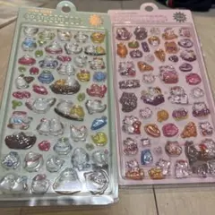 3Dステッカー 2シートセット 動物・食べ物モチーフ