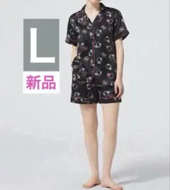 《新品》GU ハローキティ サテンパジャマ 半袖&ショートパンツ Lのサムネイル
