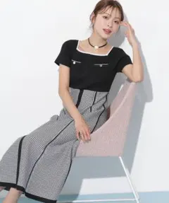 【美品】ジャガードニットフレアワンピース JILL BY JILLSTUART