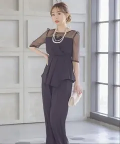 パーティドレス　セットアップ　ネイビー