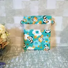 パンダ　ネコ柄　ナースポーチ　オーガナイザー　移動ポケット　レトロアニマル
