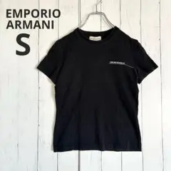 【エンポリオアルマーニ】ロゴ Tシャツ ブラック シンプル 半袖 S
