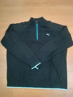 大きいサイズ　USプーマ　ハーフジップ　コットンセーター　XXL 黒