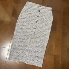 SHEIN グレー系 ボタン付きタイトスカート L