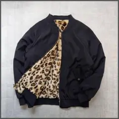 MA-1 リバーシブル レオパード柄ファー フライトジャケット ミリタリー 短丈