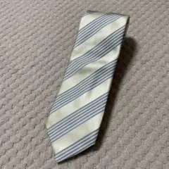 【美品】Dunhill ネクタイ ホワイト×スカイブルー ストライプ