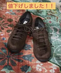 ブラウン スエード レースアップ スニーカー