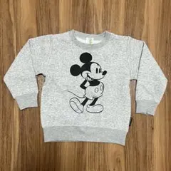 ディズニー　ミッキーマウス　裏起毛トレーナー　グレー　95cm