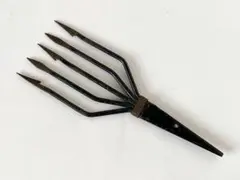 古い 鉄 銛 ヤス モリ 魚突き アイアン オブジェ 骨董 古道具
