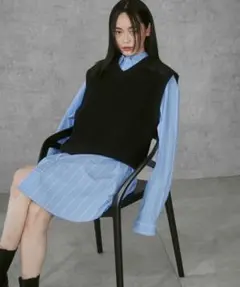 【新品未着用】WEGO Vネックニットベスト ユニセックス