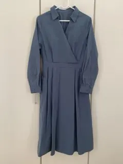 VIS カシュクールシャツワンピース 長袖