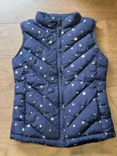 GAP 星柄ネイビーキルティングダウンベスト 140