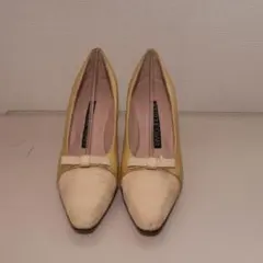 ブティック　OSAKI ゴールドサテン　 ポインテッドトゥ　パンプス