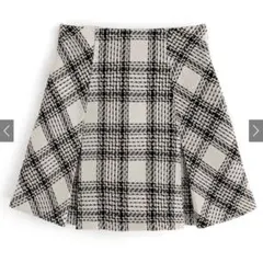 インパン裏地付きツイードチェックミニスカート アイボリー GRL tu891