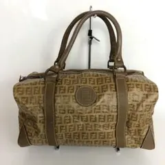 FENDI フェンディ ミニボストンバッグ ズッカ柄 PVC レザー ハンドル